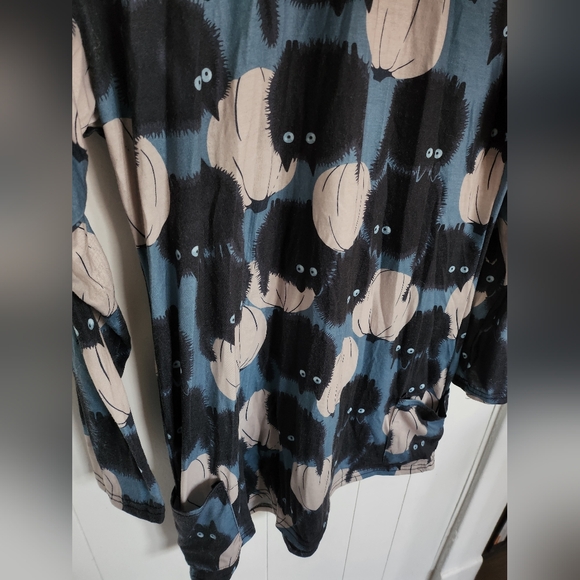 Halloween Cat & Pumpkin oversized shirt/ mini dress with front pockets medium - Picture 3 of 3